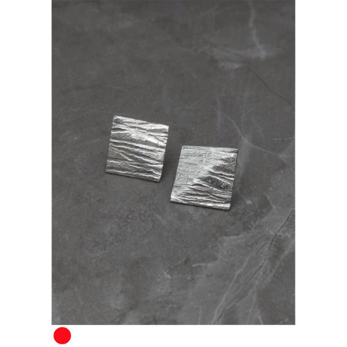 Neolith Square Earrings in Silver by Rhona McCallum SOLD