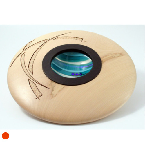 Sycamore Centre Display Bowl in Turquoise and Cream by Harmonies in Wood SOLD