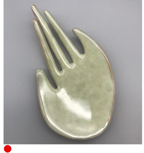 Mermaid Green Ceramic Hand with Polished Finish by Monika Krajewska, Maison Fragile SOLD