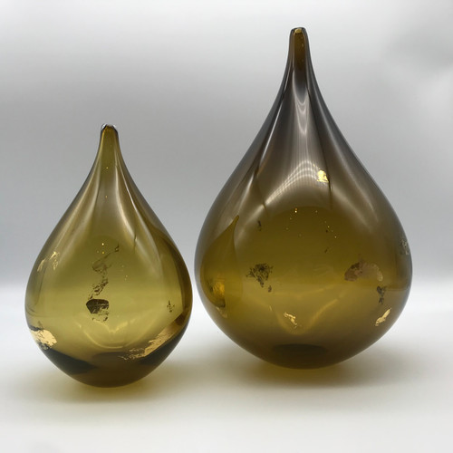Small Dew Drop in Earthy Green and Gold by Elin Issaksson SOLD
