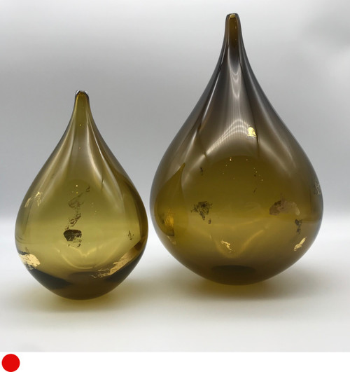 Large Dew Drop in Earthy Green and Gold by Elin Issaksson SOLD