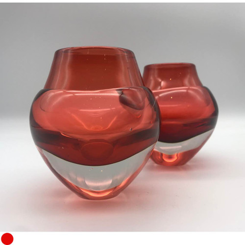 Peach Glass Liquid Ice Candle Holder by Elin Isaksson SOLD
