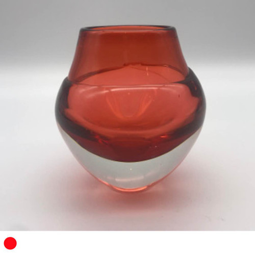 Glass Liquid Ice Candle Holder in Peach by Elin Isaksson SOLD