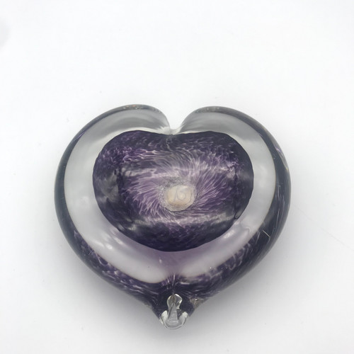 Hyacinth Glass Heart by Elin Iskasson SOLD