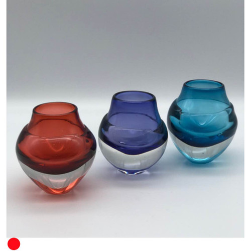 Glass Liquid Ice Candle Holder in Purple by Elin Isaksson SOLD