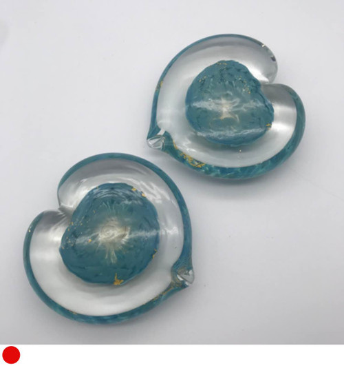 Turquoise Blue and Gold Heart by Elin Isaksson SOLD