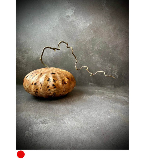 'Poppy Seed Pod' Carved Burr Elm Vase by Kenny Woods SOLD