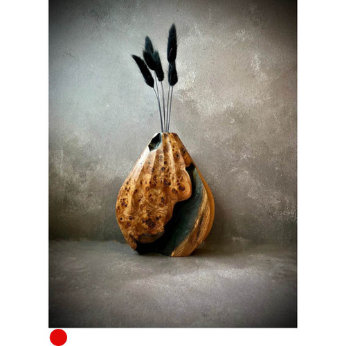 Burr Elm 'Bud' Vase with Charred Detail by Kenny Woods SOLD