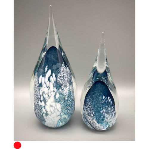 Medium Glass Droplet in Blue & White by Elin Isaksson SOLD