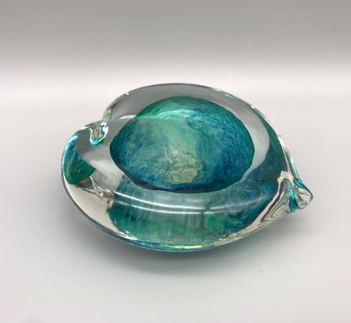 Turquoise-Blue Glass Heart by Elin Isaksson SOLD