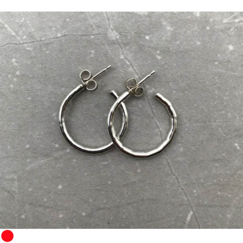 Extra Small Sterling Silver Notches Hoop Earrings by Iona Hall SOLD