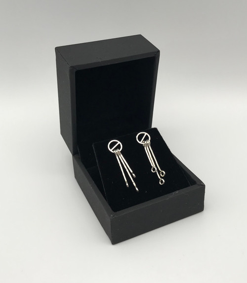 Machair Collection Three Strand Earrings in Silver by Iona Hall