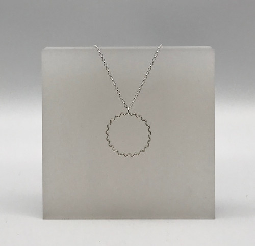 Silver Ripple Pendant Necklace by Iona Hall SOLD