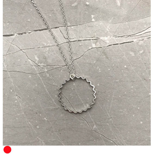 Silver Ripple Pendant Necklace by Iona Hall SOLD