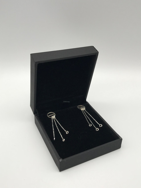 Machair Collection Three Long Strand Silver Earrings by Iona Hall