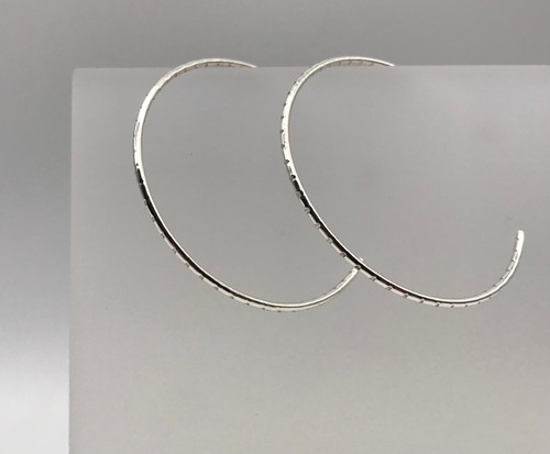 Notches Large Hoop Earrings in Sterling Silver by Iona Hall SOLD