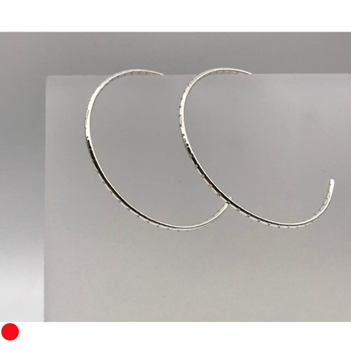 Notches Large Hoop Earrings in Sterling Silver by Iona Hall SOLD