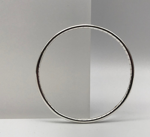Silver Notches Bangle in Medium Size by Iona Hall SOLD