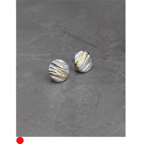 Small Strata Earrings in Silver & Keumboo by Rhona McCallum SOLD
