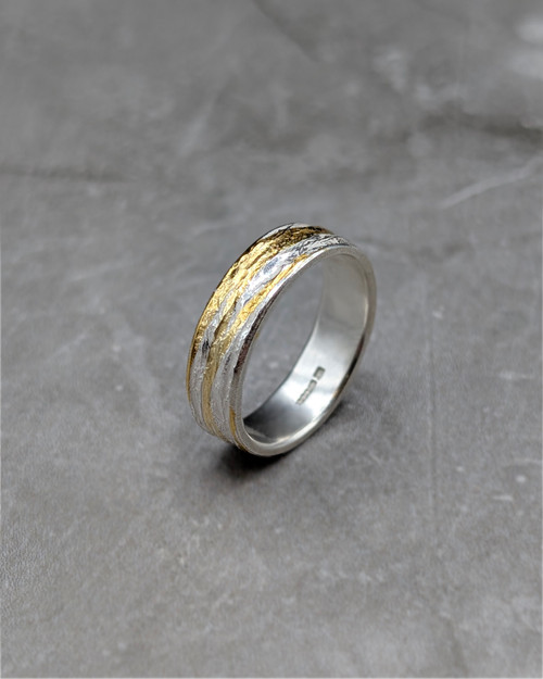 Machrie Ring in Silver & Keumboo, Size P by Rhona McCallum
