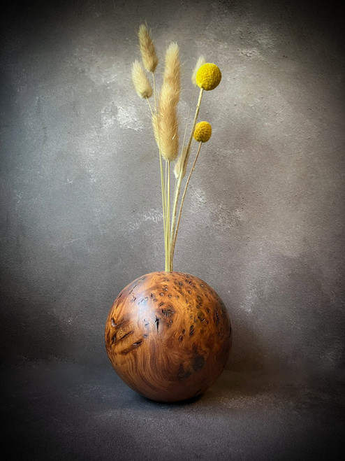 Smoothed Burr Elm 'Sphere Bud Vase' by Kenny Woods