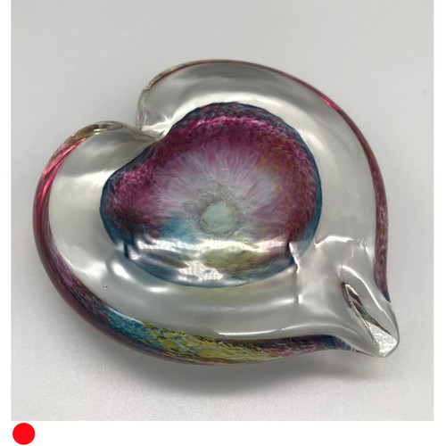 Ruby, Amber and Blue Glass Heart, EI125 by Elin Isaksson SOLD