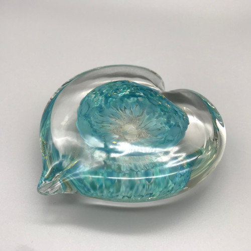 Turquoise Blue Heart with 23.4 Carat Gold Leaf by Elin Isaksson SOLD