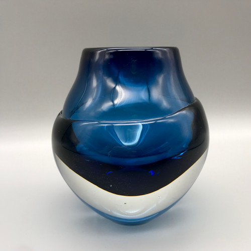 Liquid Ice Candle Holder in Steel Blue by Elin Isaksson