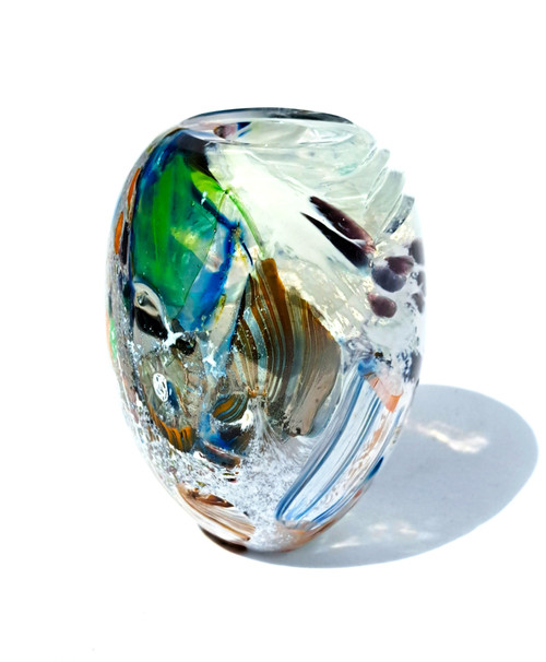 Stormy Sea Small Vase (with Cuts) by Jo Kenny and Graham Taylor (JG1125)