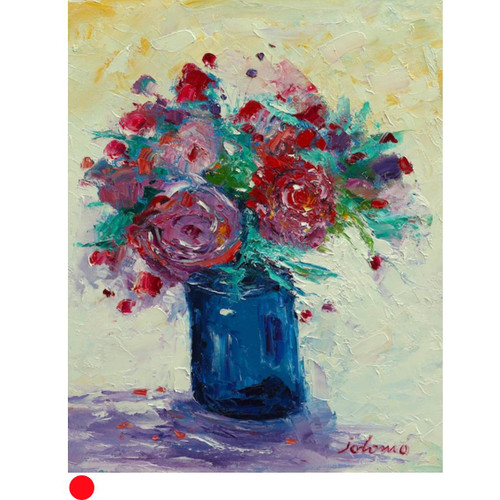 Roses in a Blue Pot by Jolomo SOLD