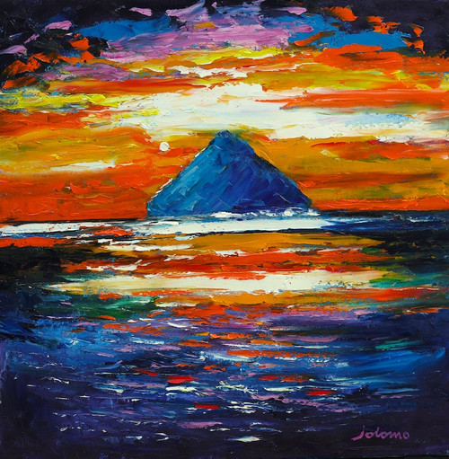 Sunset over Ailsa Craig by Jolomo SOLD