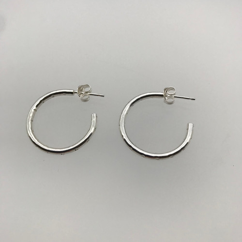 Notches Extra Small Hoop Earrings in Sterling Silver by Iona Hall