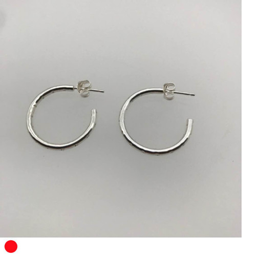 Notches Extra Small Hoop Earrings in Sterling Silver by Iona Hall SOLD