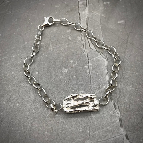 Char Collection Polished Silver Bracelet by Iona Lundie SOLD