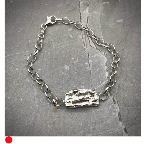Char Collection Polished Silver Bracelet by Iona Lundie SOLD