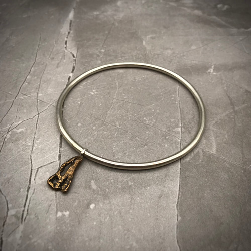 Char Collection Silver Bangle with Bronze Charm by Iona Lundie