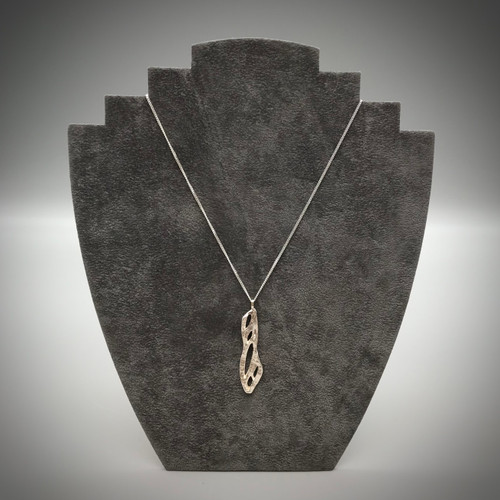 Char Collection Large Polished Silver Pendant on Necklace by Iona Lundie