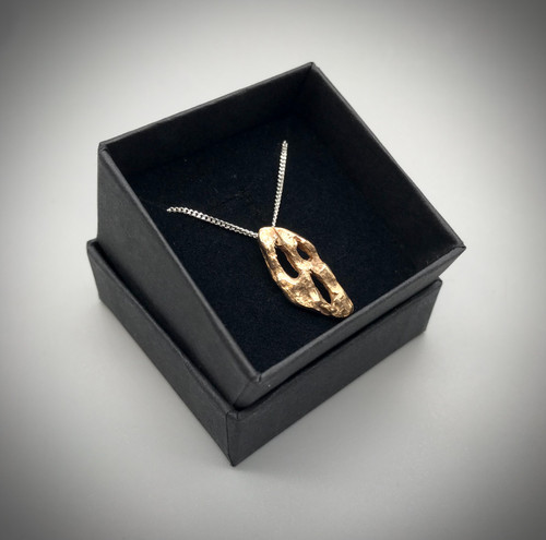Char Collection Polished Bronze Pendant on Silver Chain by Iona Lundie