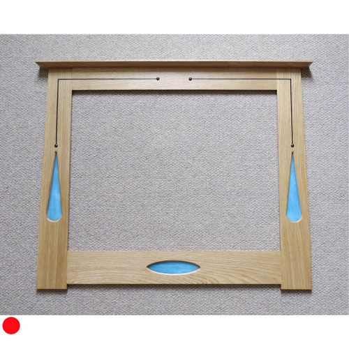 Landscape Mirror with Turquoise Fused Glass and Studs by Archie McDonald SOLD
