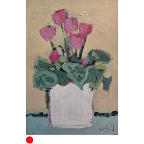 Cyclamen in Cream Pot 2 by Mary McDonald SOLD