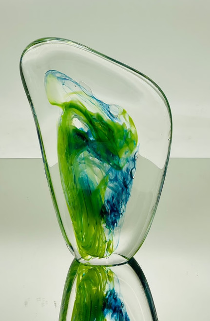 Standing Stone in Green with Blue by Jane Charles