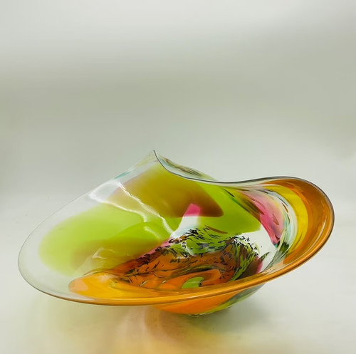 Golden Seaform in Orange and Lime Green by Jane Charles