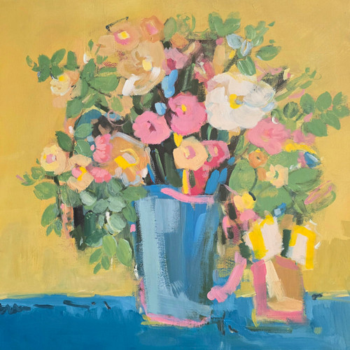 Ranunculus with Apple Mint by Mary McDonald