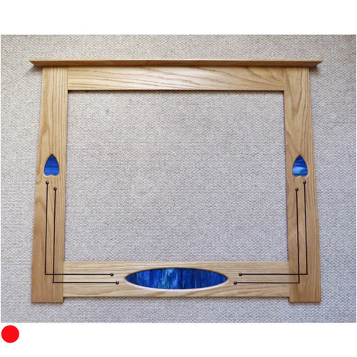 Landscape Mirror with Dark Blue Fused Glass and Studs - Archie McDonald SOLD