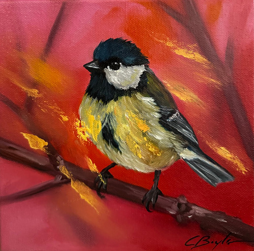 Blue Tit in Red - Charmaine Boyle