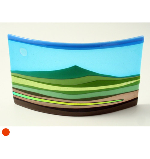 Large Fused Glass Horizon Panel  Landscape by Harmonies in Wood SOLD