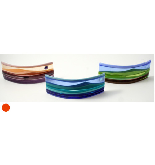 Fused Small Glass Horizon Panel Traditional Landscape in Blue by Harmonies in Wood SOLD