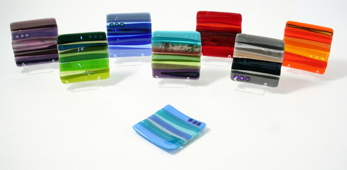 Fused Glass Small Sushi Dish in Purple  by Harmonies in Wood SOLD