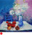 The Blue Chair With Pomegranates & Flowers by Jolomo SOLD