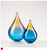 Small Transparent Dew Drop in Aquamarine and Amber by Elin Isaksson SOLD